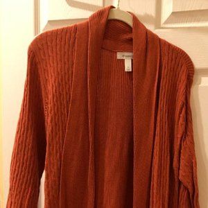 Three quarter sleeve open cardigan